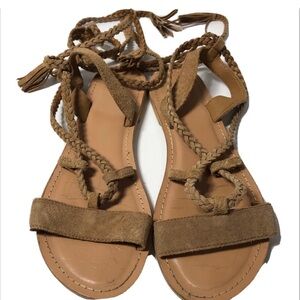 ASOS Braided Leather Strappy Sandals. Size 6.